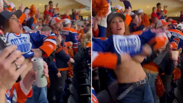 Oilers fan flash not censored